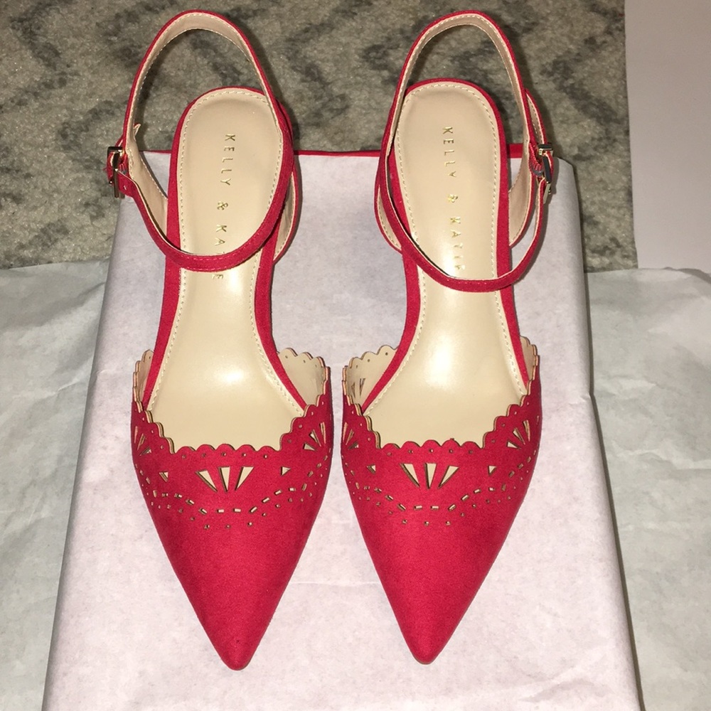 Kelly & Katie • Zabell Red Suede Heels
